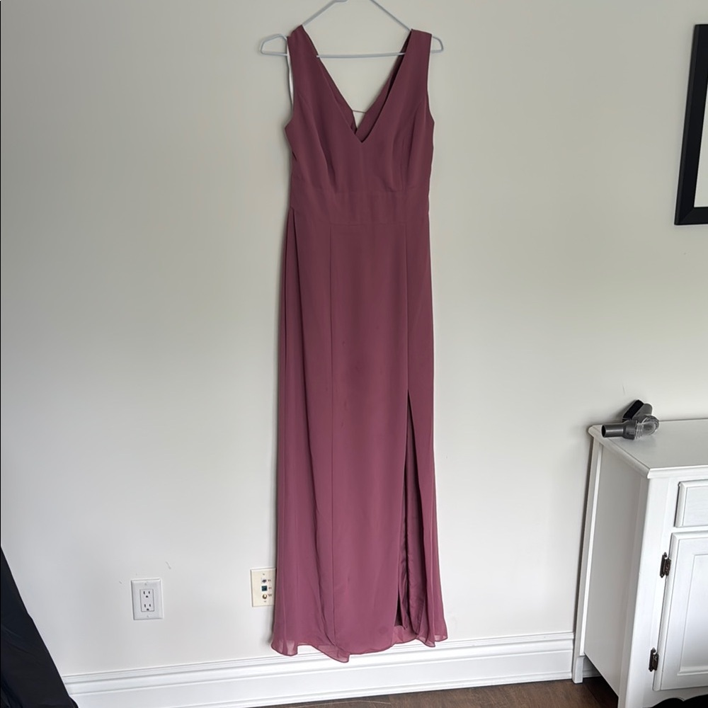 After Six Purple Sleeveless V-Neck Gown